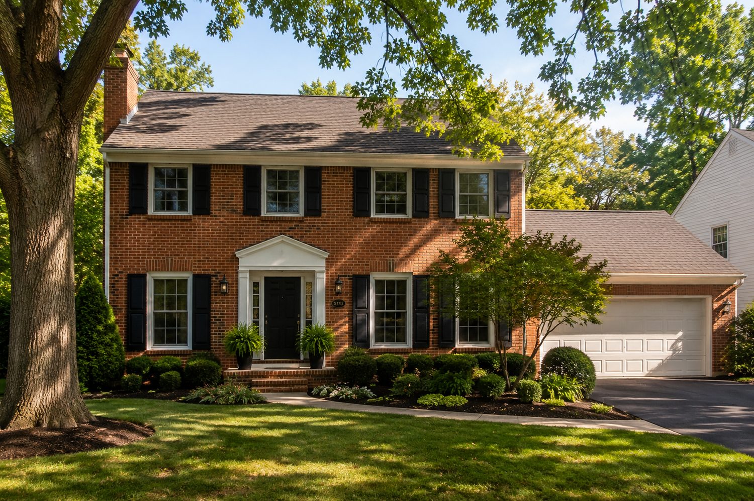Brick colonial in a Central Ohio neighborhood