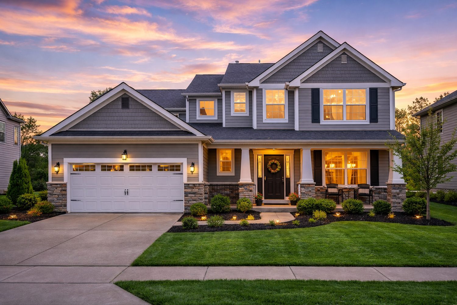 Twilight craftsman exterior